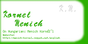 kornel menich business card